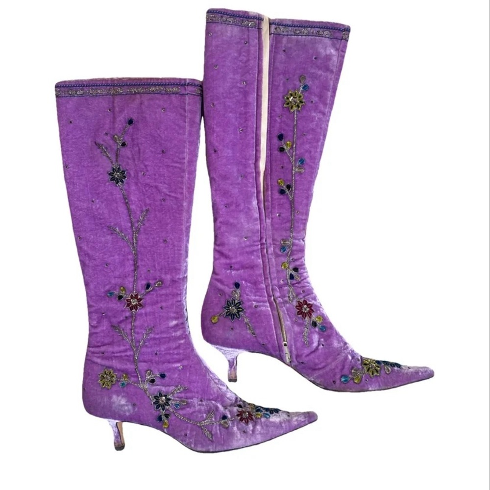 Emma Hope Shoes orchid embroidered boots